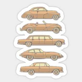 Yellow Classic Cars Sticker